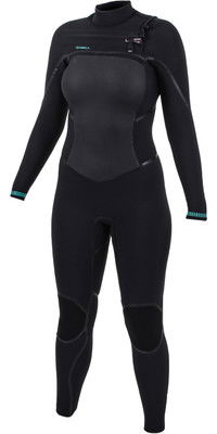 2022 O'Neill Womens Psycho Tech+ 5/4mm Chest Zip Wetsuit Black 5367